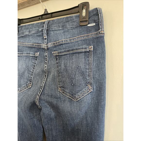 Mother Looker Ankle Fray Girl Crush Blue Jeans Stretch Denim Size 26 Worn Once! - Picture 4 of 6